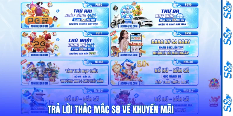Trả lời thắc mắc S8 về khuyến mãi
